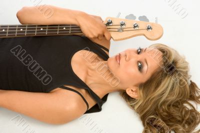 Guitar girl On the floor