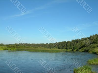 The blue sky and the river