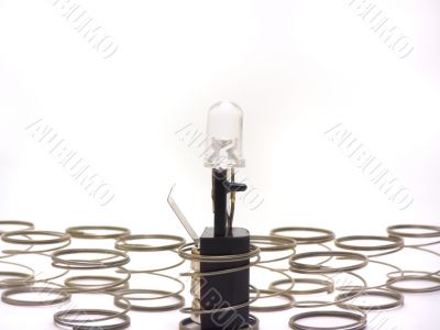 Black lamp with springs
