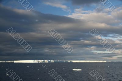 Sunset with tabular iceberg