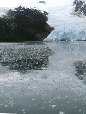 Ice fall from glacier