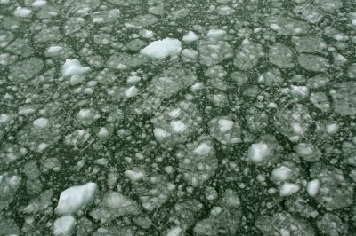 Abstract, brash ice forming