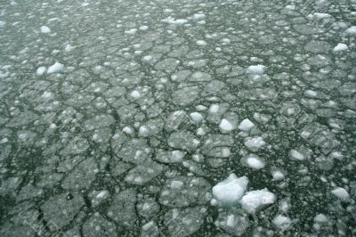 Abstract, brash ice forming