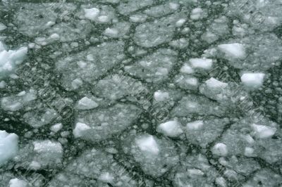 Abstract, brash ice forming