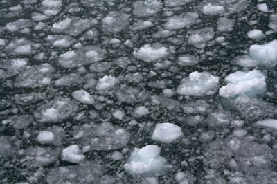 Abstract, brash ice forming