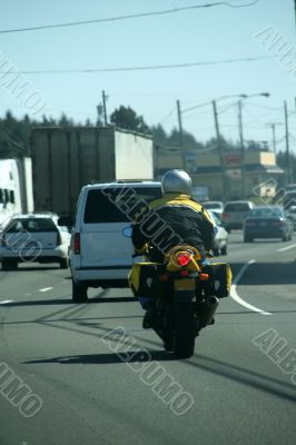 Motorcyclist in traffic