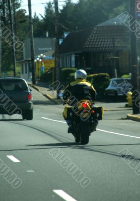 Motorcyclist in traffic