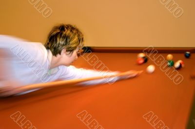 Woman Playing Pool
