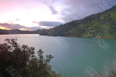lake berryessa sunset