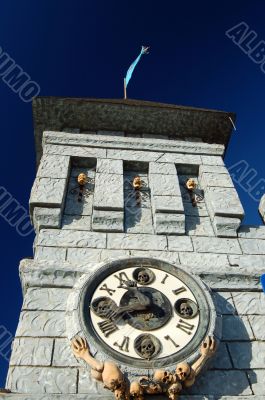 clock on a haunted castle