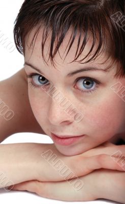 Beautiful woman with big bright eyes