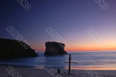 cross on the beach