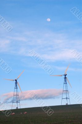 windmil at dusk