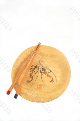 oreintal style plate with chopsticks