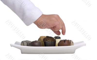 Taking a chocolate 1