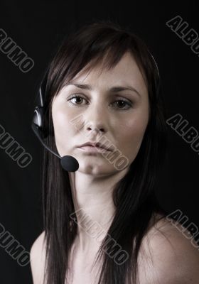 girl wearing headset