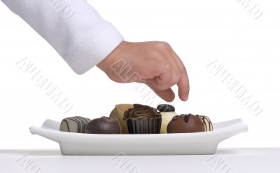 Taking a chocolate 1
