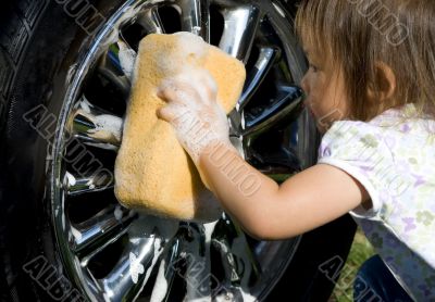 Washing the car