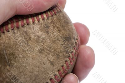 Holding a baseball