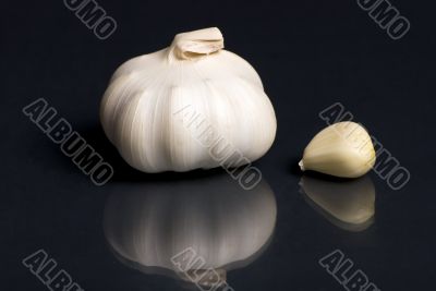 Garlic bulb on Black background