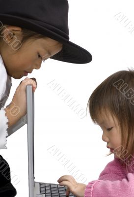 Two Girls with a laptop