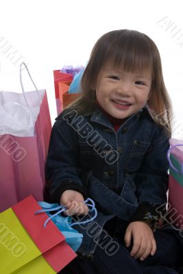 Young Girl  Christmas Shopping