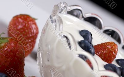Strawberry and blueberry yogurt