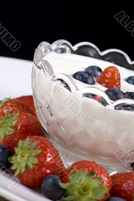 Strawberry and blueberry yogurt 1