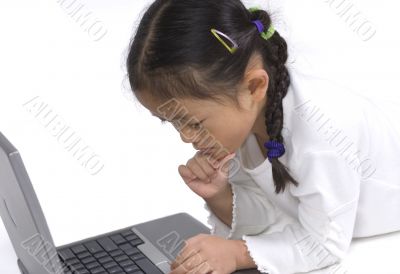 Young girl on a laptop