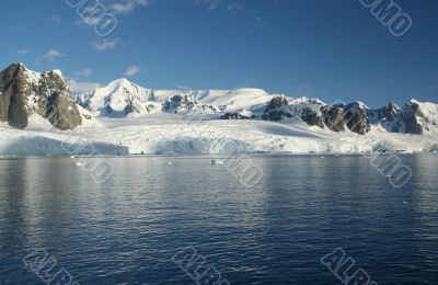 Icefall and glacier carved mountain