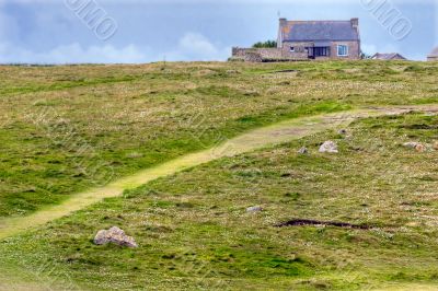 meadow and house