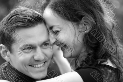 happy dancing young couple