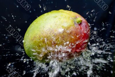 mango and water splash