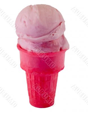 strawberry ice cream cone