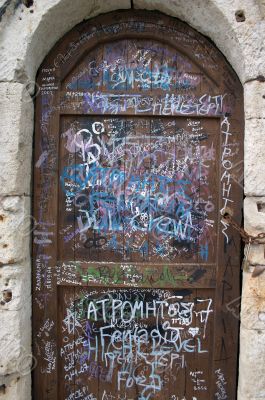 graffiti on the door