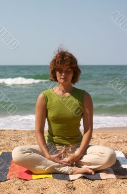 yoga on the sea coast