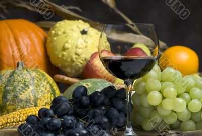 Autumn harvest and wine