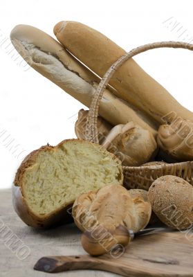Assorted Breads isolated