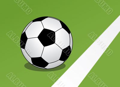 Ball on a soccer field
