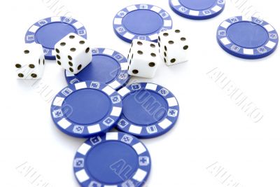 dice and chips