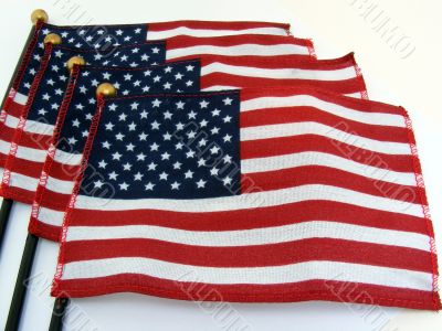 parade style U.S.A. flags