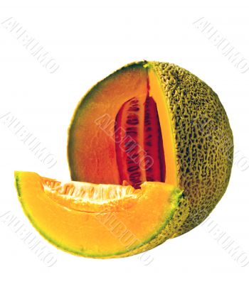 Isolated Cantaloupe Wedge