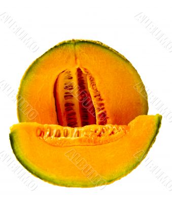 Isolated Cantaloupe Wedge