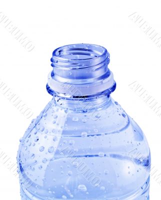 Isolated Open Blue Water Bottle
