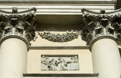 Building details in carved marble