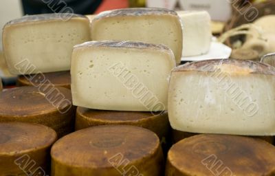 Cheese wheels cut