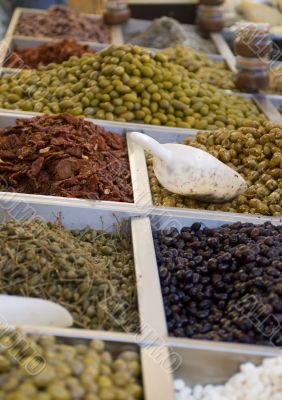 Pickled Olives in market