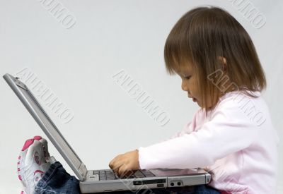 Playing with the laptop