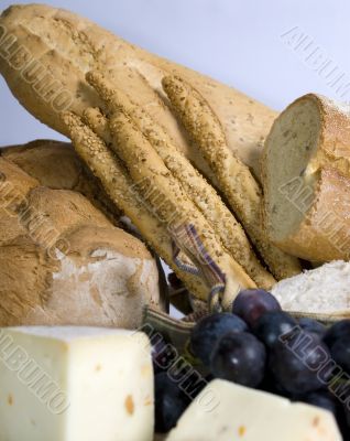 Bread and Cheese with Grapes