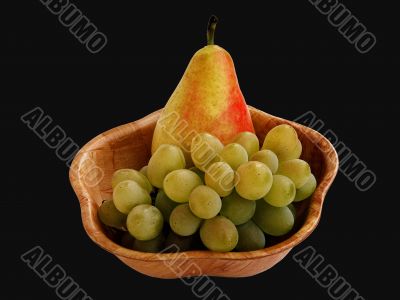 pear and grapes